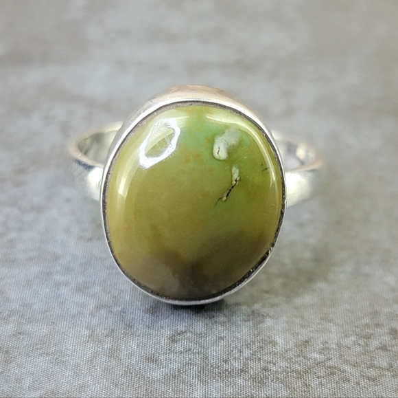 Native Jewelry - Native Tibetan Turquoise Gemstone Ring Size  Sterling Silver Womens Jewelry